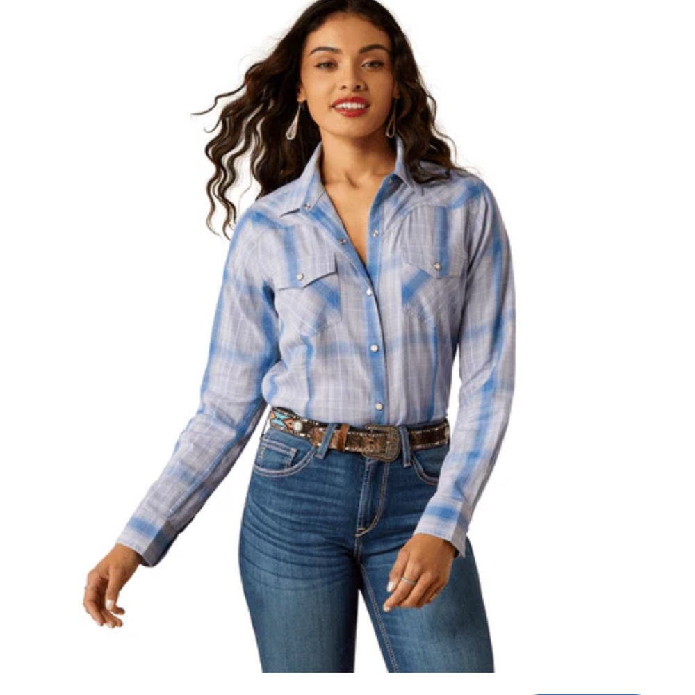 Ariat Women's Mystic Sweet Lavender Plaid Button Down Shirt